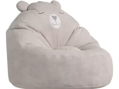 Fauteuil Ours Fausse Fourrure Gris Clair  Vertbaudet 3D model