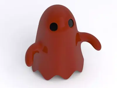 Little Cartoon Ghost Red 3D model