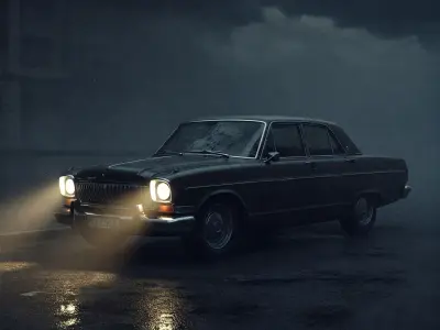 Stylized Vintage Car  Low-poly 3D model