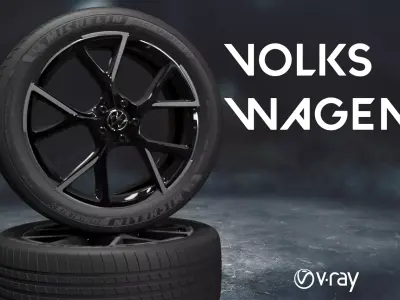 Volkswagen 2 car tyre 3D model