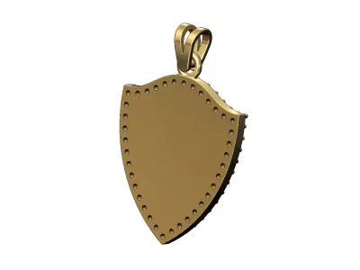 Diamond shield memory pendant with bail 3D print model
