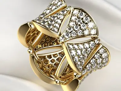 Luxury Gold Ring 3D print model