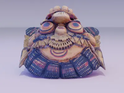 African Mask 04 high-poly 3D model