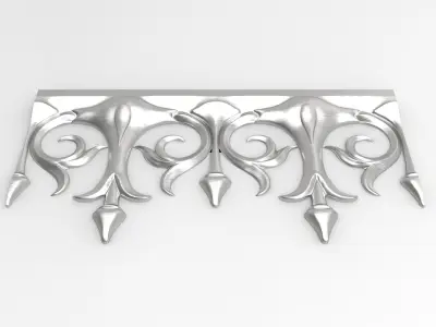 Decor friezes with flower and leaf HD model for CNC or printer 3D print model