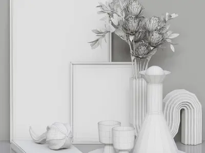 Decorative set-4 Low-poly 3D model