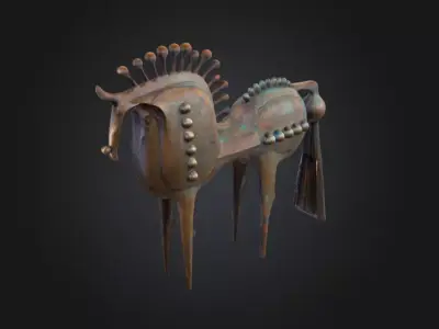 Bronze Horse Sculpture Low-poly 3D model
