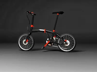Bicycle folding bike Low-poly 3D model Low-poly 3D model