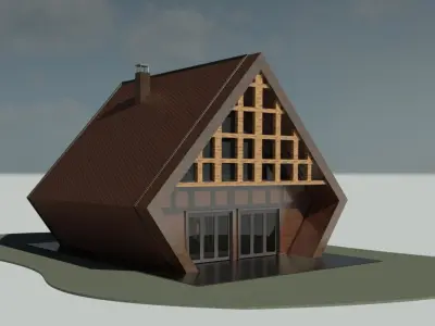 Steel Modular A Shape House 3D model