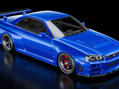 Nissan  Skyline GT-R R34   V-Spec 2 Nur 3D model