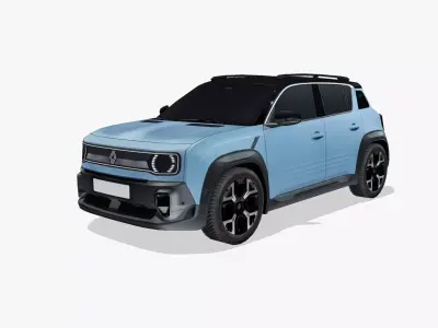 Renault 4 E-Tech 2025 Low-poly 3D model