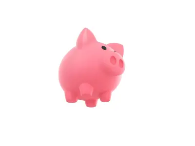 Cartoon Piggy Bank 3D model