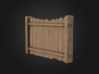 Rustic Wooden Signboard Low-poly 3D model