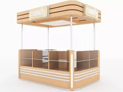 Kiosk Partition Booth a125 3D model