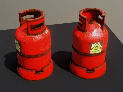 Gas cylinder game ready Low-poly 3D model