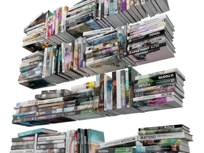 Books 150 pieces 1-4-1 Low-poly 3D model