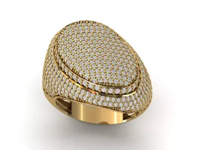 STL 3DM Print Ready Women Diamond Ring Lightweight Printable  3D print model 26