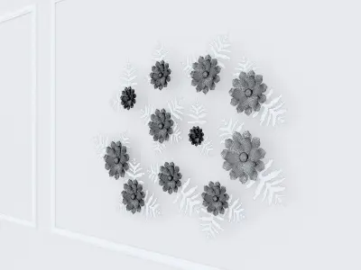 Decorative Metal plants with gold stainless  m8 3D model purchase