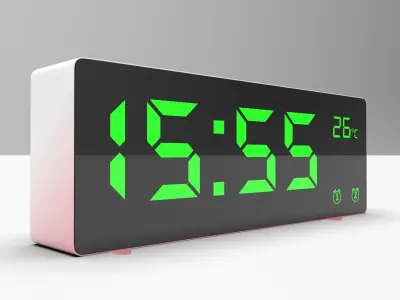 CLOCK REDWHITE GREEN Low-poly 3D model