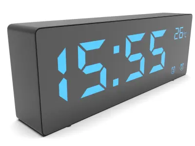 CLOCK BLACK BLUE Low-poly 3D model