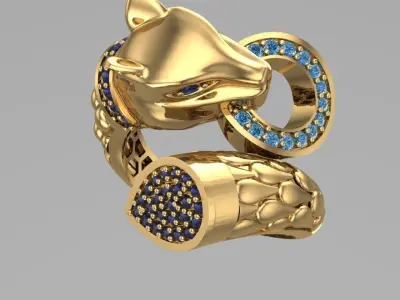  Gold tiger ring 3D print model