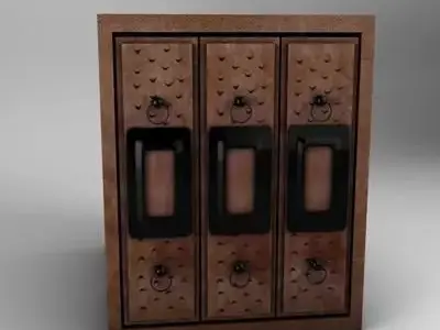 Archivador metal cabinet with four drawers 3D model