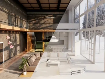 INDUSTRIAL INTERIOR SCENE 3D model