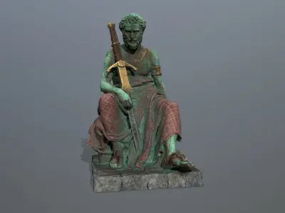 statue 4 Low-poly 3D model