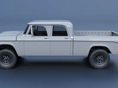 Dodge W200 Power Wagon Crew Cab 1970  3D print model