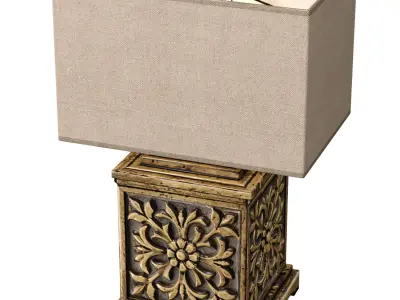 Classic Style Table Lamp Golden Arabic Oriental Table Lamp 3D model