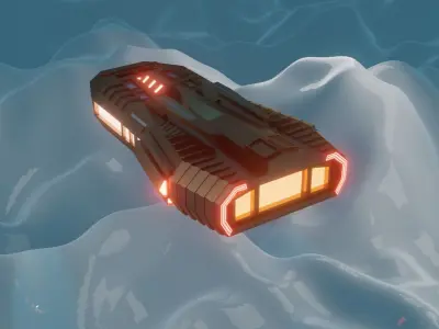 Future cars Low-poly 3D model