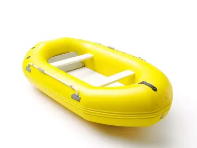 Yellow Inflatable Raft model pack Low-poly 3D model