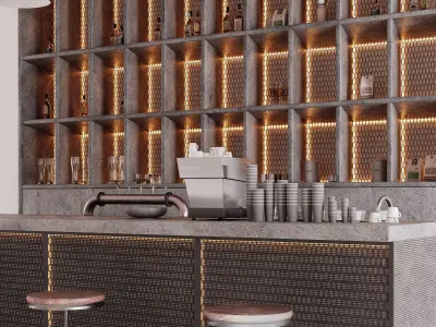 Industrial Bar Counter 3D model