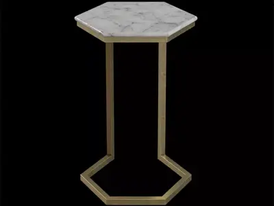 Margaux Laptop Table white marble Low-poly 3D model