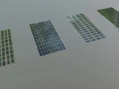 Bifacial Solar Glass Panel 2278x1134x10mm 3D model