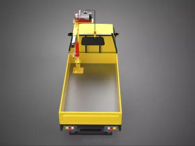 SMALL MINI COMPACT PICKUP TRUCK WINCH HOIST HYDRAULIC CRANE JIB 3D model