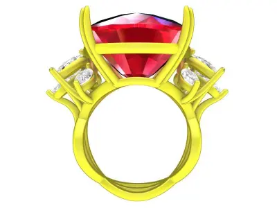 7373 big stone luxury korean style diamond engagment women ring  3D print model