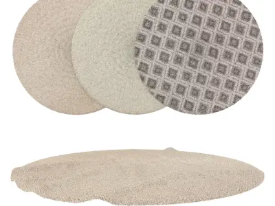 Round Rug Set 178 3D model