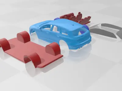 Audi A6 Avant e-tron 2025 - Separate Parts STL Model 3D print model