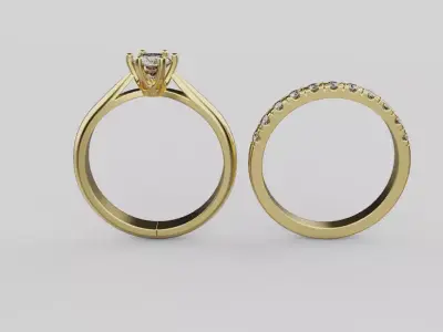 Wedding Rings 91333 3D print model