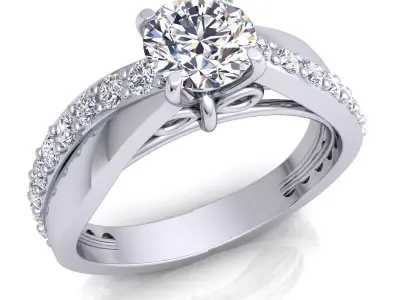 Luxury Engagement Diamond Ring 3d Model print  3D print model
