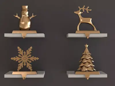 Christmas Stocking Hanger Set 3D Model Collection