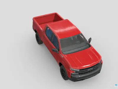 Chevrolet Silverado CrewCab Trailboss 2018 Low-poly 3D model