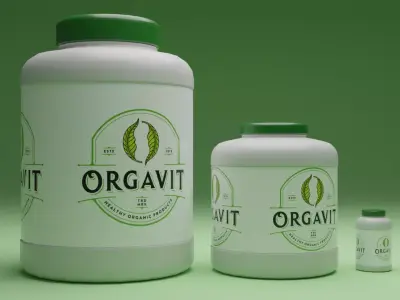 Supplement Bottle Low Poly Low-poly 3D model