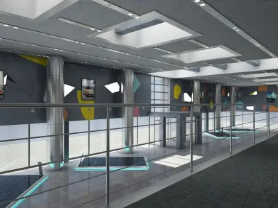 Car Dealership and Furniture 3D model