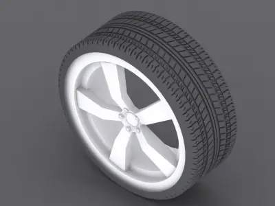 Aston Martin DBS Carbon Black Edition wheel  Low-poly 3D model