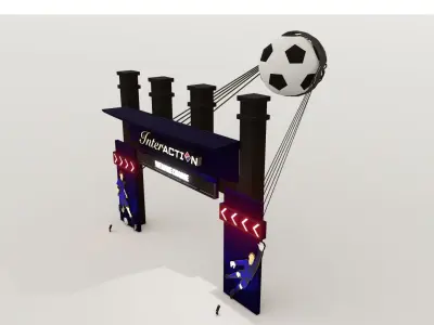 Gate Event With Football Player Pop Up 3D model