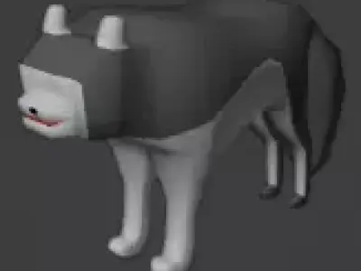Wolf low-poly 3D model