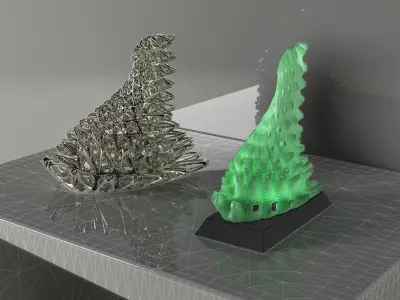 Organic Tableware Decoration and Lamp 3D model
