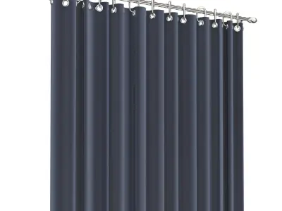 Cornice Classic Curtain 04 Chrome Low-poly 3D model
