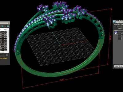Rose Gold Diamond Woman Bracelet 3D Print Model 3D print model 13